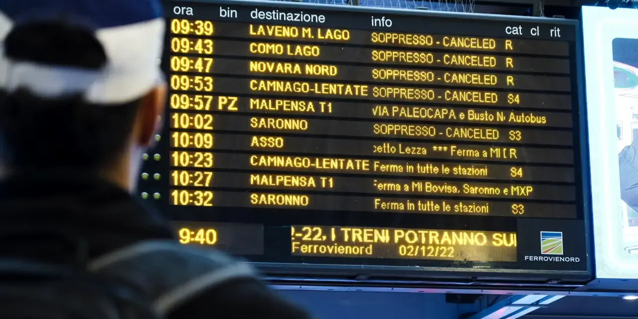 Sciopero nazionale treni indetto per il 23 e 24 novembre