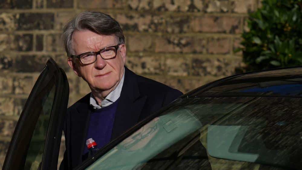 Mandelson rilasciato dopo l’arresto a Londra